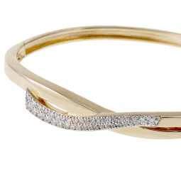 Bracelet jonc en plaqué or et oxydes de zirconium