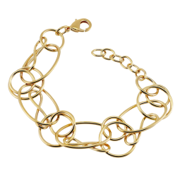 Bracelet en plaqué or, cercles et spirales