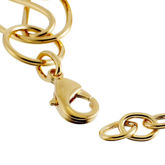 Bracelet en plaqué or, cercles et spirales