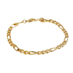 Bracelet en plaqué or, maille cheval alternée 1-3