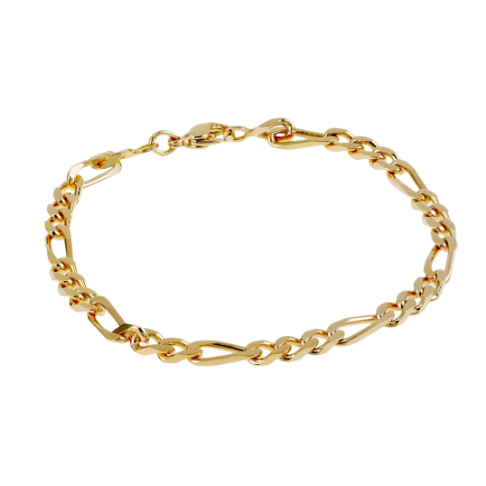 Bracelet en plaqué or, maille cheval alternée 1-3