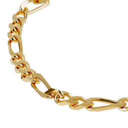 Bracelet en plaqué or, maille cheval alternée 1-3