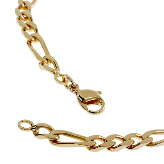 Bracelet en plaqué or, maille cheval alternée 1-3