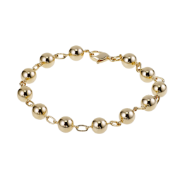 Bracelet en plaqué or, maille boules