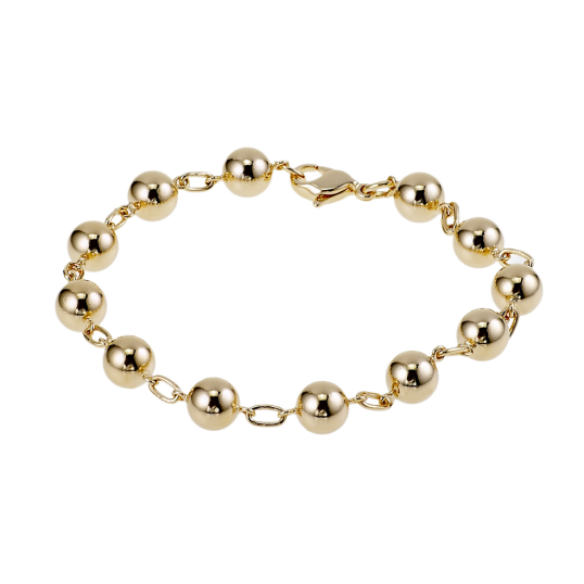 Bracelet en plaqué or, maille boules
