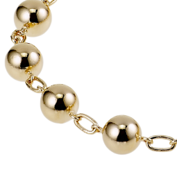 Bracelet en plaqué or, maille boules