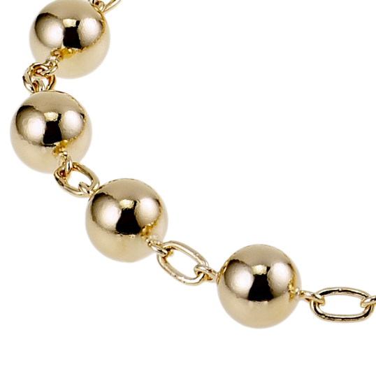 Bracelet en plaqué or, maille boules