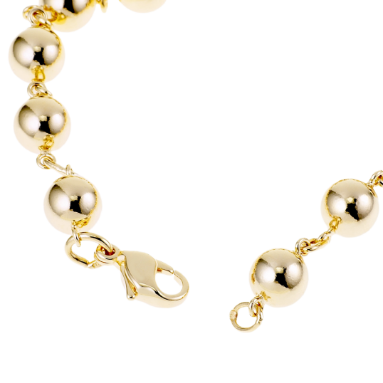 Bracelet en plaqué or, maille boules