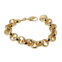 Bracelet en plaqué or, maille jaseron