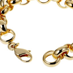 Bracelet en plaqué or, maille jaseron