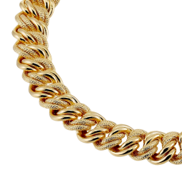 Bracelet en plaqué or, maille américaine ciselée