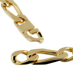 Identité en plaqué or, plaque 9,5mm, maille cheval alternée 1-3