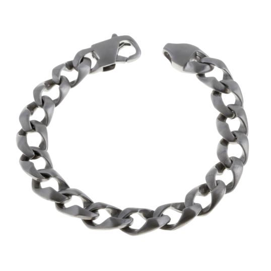 Bracelet en acier brossé, maille gourmette