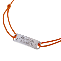 Bracelet en argent rhodié, cordon maman t'assures