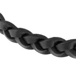 Bracelet acier et cuir tresse
