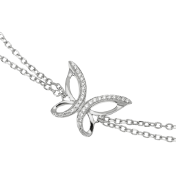 Bracelet en argent rhodié et oxydes de zirconium, papillon