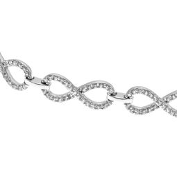 Bracelet en argent rhodié et oxydes de zirconium, infini