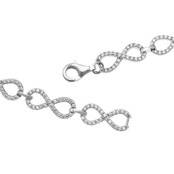 Bracelet en argent rhodié et oxydes de zirconium, infini