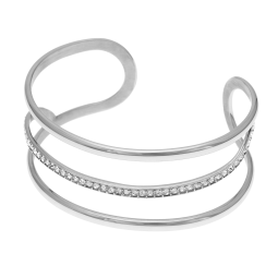 Bracelet jonc en acier et cristaux de synthèse