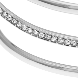 Bracelet jonc en acier et cristaux de synthèse