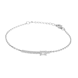 Bracelet en argent rhodié et oxydes de zirconium