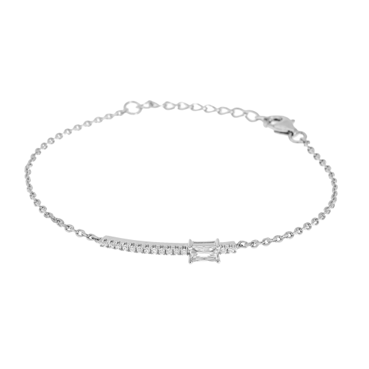 Bracelet en argent rhodié et oxydes de zirconium