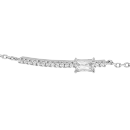 Bracelet en argent rhodié et oxydes de zirconium