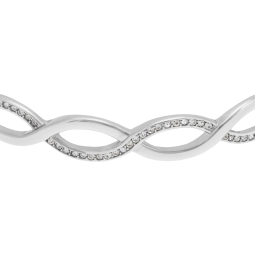 Bracelet jonc acier et oxydes de zirconium