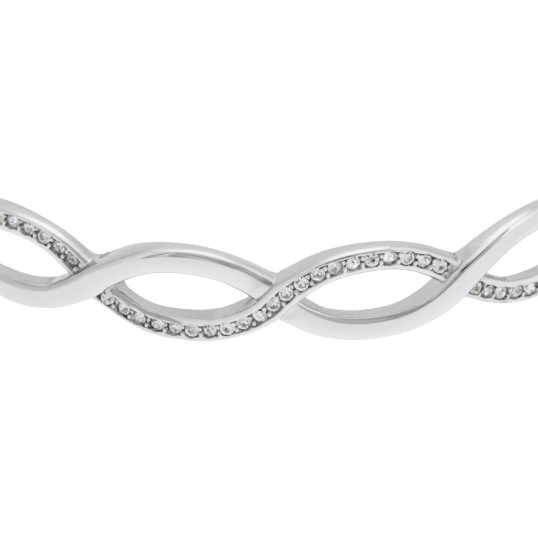 Bracelet jonc acier et oxydes de zirconium