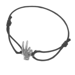 Bracelet cordon en argent rhodié, signe de la provocation anglaise