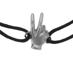 Bracelet cordon en argent rhodié, signe de la provocation anglaise