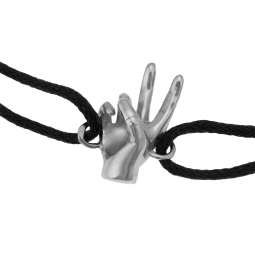 Bracelet cordon en argent rhodié, signe de la provocation anglaise