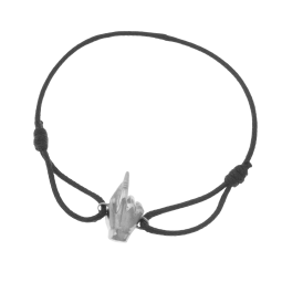 Bracelet cordon en argent rhodié, signe de la chance