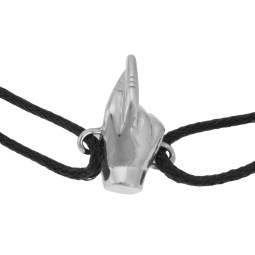 Bracelet cordon en argent rhodié, signe de la chance