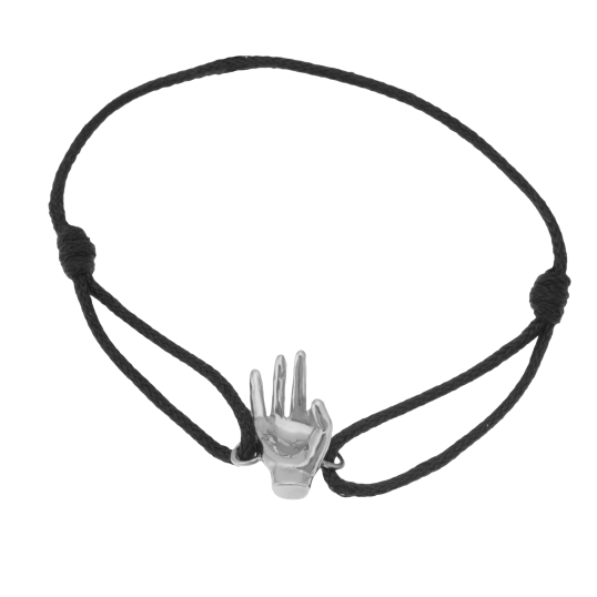 Bracelet cordon en argent rhodié, signe ok Bracelet cordon en argent rhodié, signe ok
