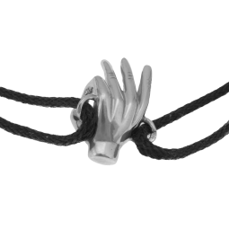 Bracelet cordon en argent rhodié, signe ok