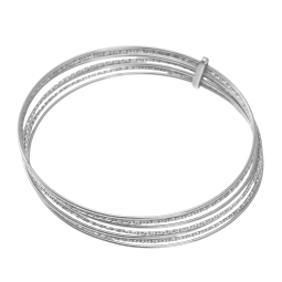 Bracelet jonc en argent rhodié, semainier