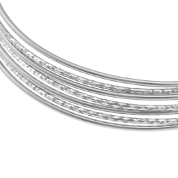 Bracelet jonc en argent rhodié, semainier