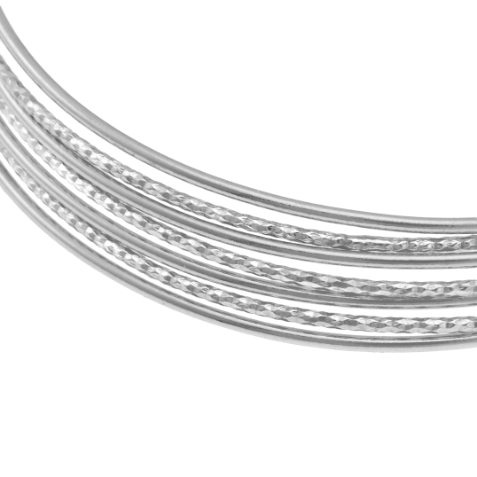 Bracelet jonc en argent rhodié, semainier