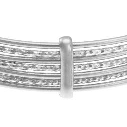 Bracelet jonc en argent rhodié, semainier