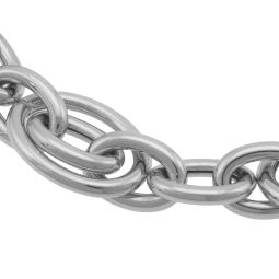 Bracelet en argent rhodié, maille ovale