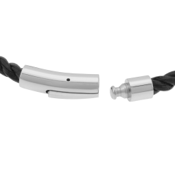 Bracelet en acier et cuir 