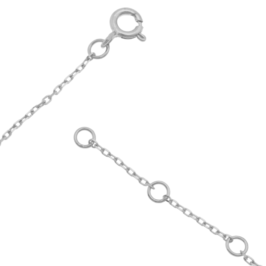 Bracelet en argent rhodié et oxydes de zirconium, coeur