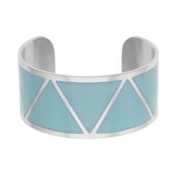 Bracelet jonc en acier et laque bleue 
