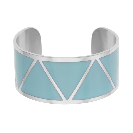 Bracelet jonc en acier et laque bleue 