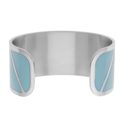Bracelet jonc en acier et laque bleue 