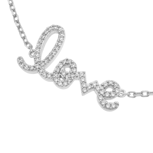 Bracelet en argent rhodié et oxydes de zirconium