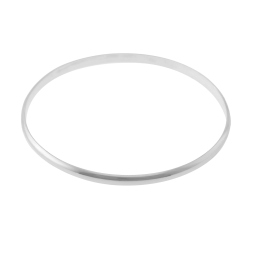 Bracelet jonc en argent rhodié, fil demi jonc 4 mm