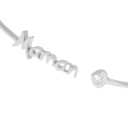 Bracelet jonc en argent rhodié et oxyde de zirconium, maman