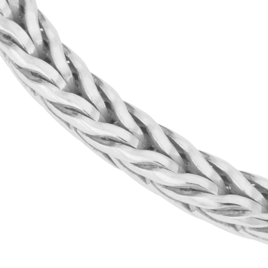 Bracelet en argent rhodié, maille palmier